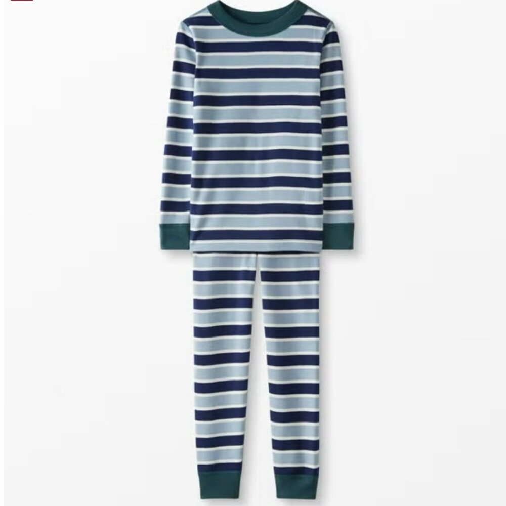 HANNA ANDERSSON Multi Striped Long John Pajama Set - 140 cm (10) (NWT)